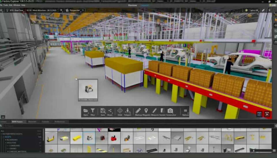 In an industrial 3D metaverse application based on NVIDIA Omniverse, simulations can be conducted in real-time and layouts, robotics, and logistics systems can be virtually optimized. In einer industriellen 3D-Metaverse-Anwendung, die auf NVIDIA Omniverse basiert, lassen sich Simulationen in Echtzeit durchführen und Layouts, Robotik und Logistiksysteme virtuell optimieren.