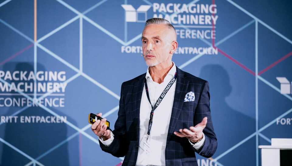 Steffen Winkler, CSO Business Unit Automation at Bosch Rexroth, presented the open Ctrlx system at PMC2025.